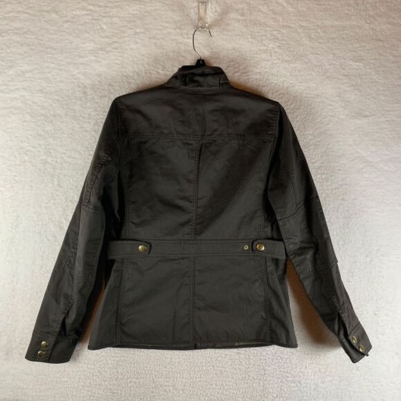 J. Crew Women's Waist Cinched Full Zip Snap Relaxed Boyfriend Field Moss Jacket - Picture 5 of 7